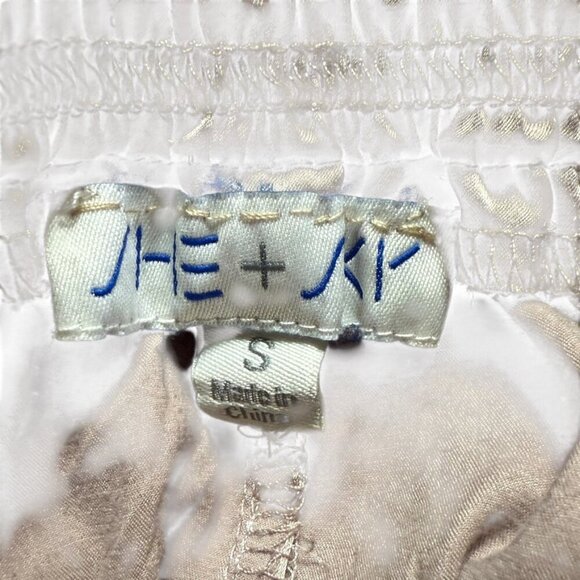 SHE + SKY Satin Jogger Pants SZ Small Metallic Shiny High‎ Rise - Picture 3 of 11